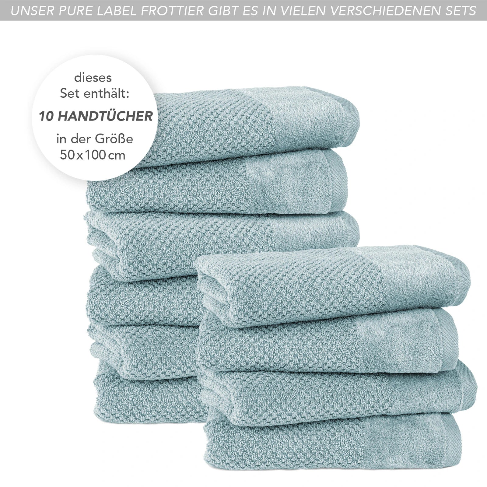 Handtücher "Popcorn" - Anthrazit / 2x 50x100cm Pure Label
