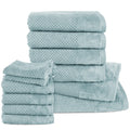 Handtuch Sets "Popcorn" - Hellblau / 2x16x21 + 4x30x50 + 4x50x100 + 2x70x140 cm Pure Label