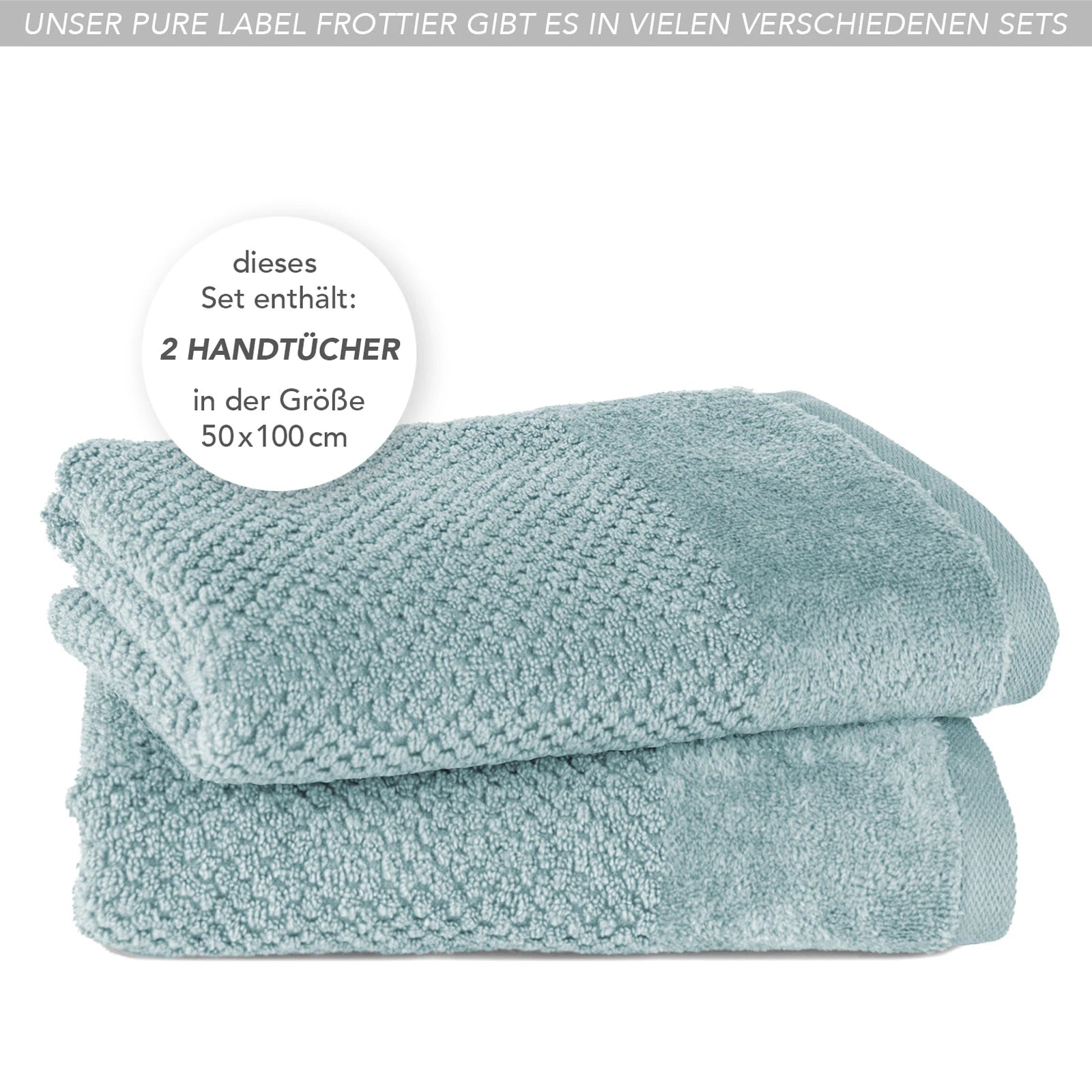 Handtücher "Popcorn" - Anthrazit / 2x 50x100cm Pure Label