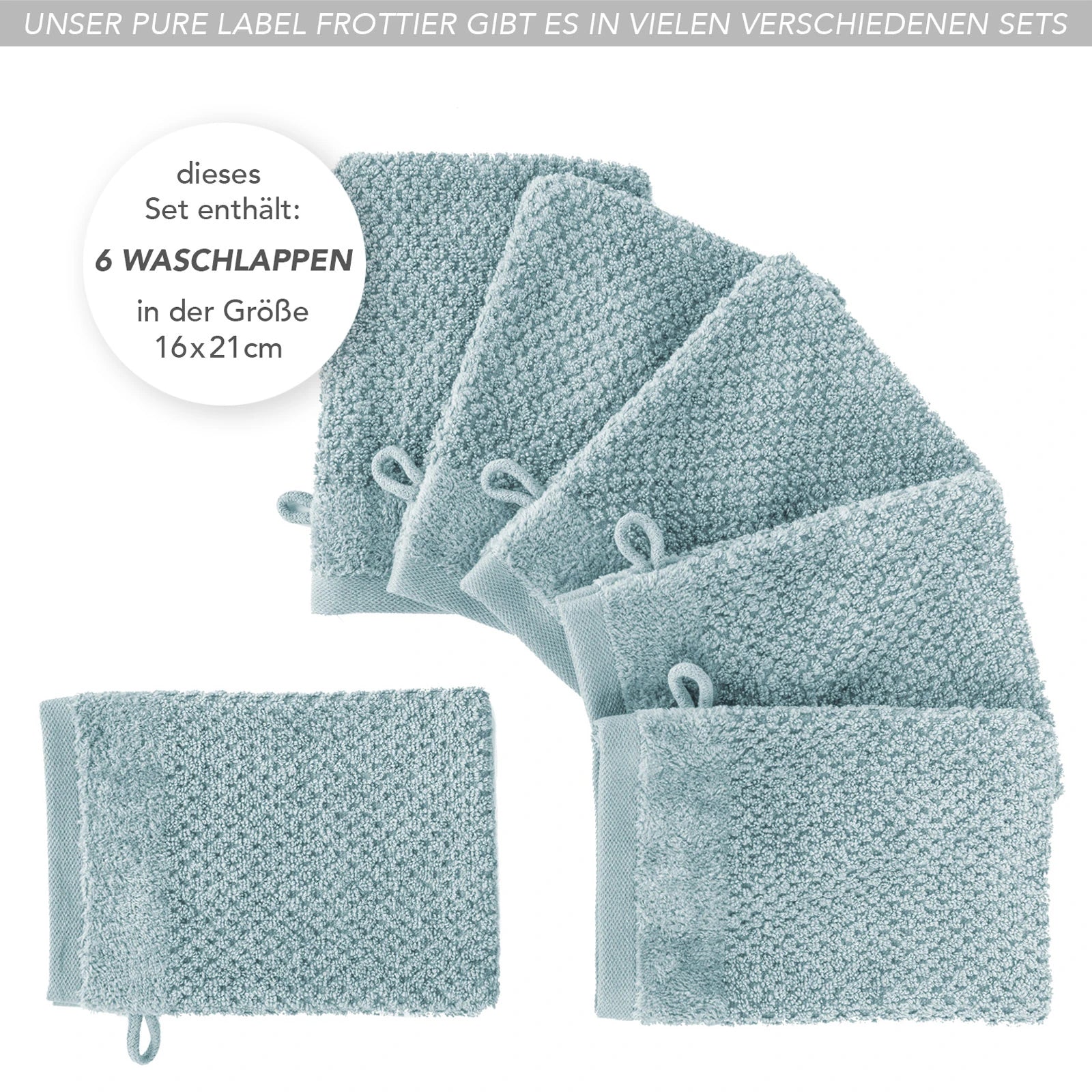 Waschlappen "Popcorn" - Anthrazit / 4x 16x21cm Pure Label