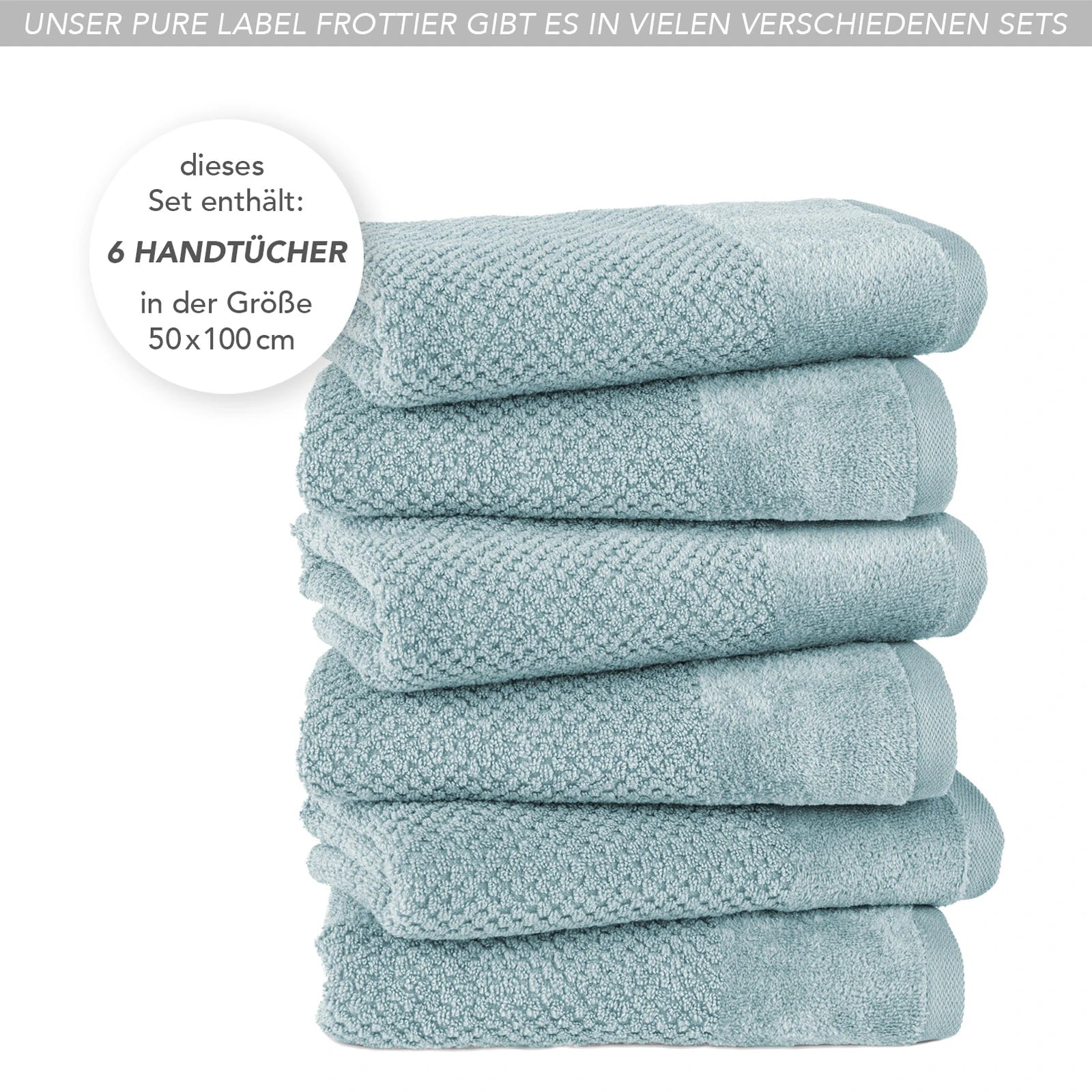 Handtücher "Popcorn" - Anthrazit / 2x 50x100cm Pure Label
