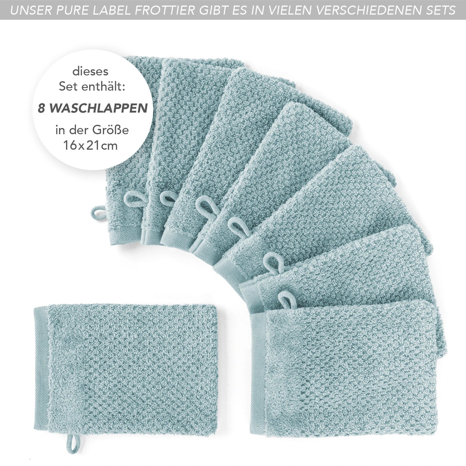 Waschlappen "Popcorn" - Anthrazit / 4x 16x21cm Pure Label
