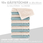 Handtuch Set "Popcorn" - Sableigrün / Stein / 2tlg. 2x70x140 cm Pure Label