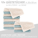 Handtuch Set "Popcorn" - Sableigrün / Stein / 2tlg. 2x70x140 cm Pure Label