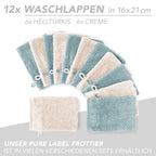 Handtuch Set "Popcorn" - Sableigrün / Stein / 2tlg. 2x70x140 cm Pure Label