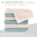 Handtuch Set "Popcorn" - Sableigrün / Stein / 2tlg. 2x70x140 cm Pure Label