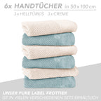 Handtuch Set "Popcorn" - Sableigrün / Stein / 2tlg. 2x70x140 cm Pure Label