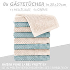 Handtuch Set "Popcorn" - Sableigrün / Stein / 2tlg. 2x70x140 cm Pure Label