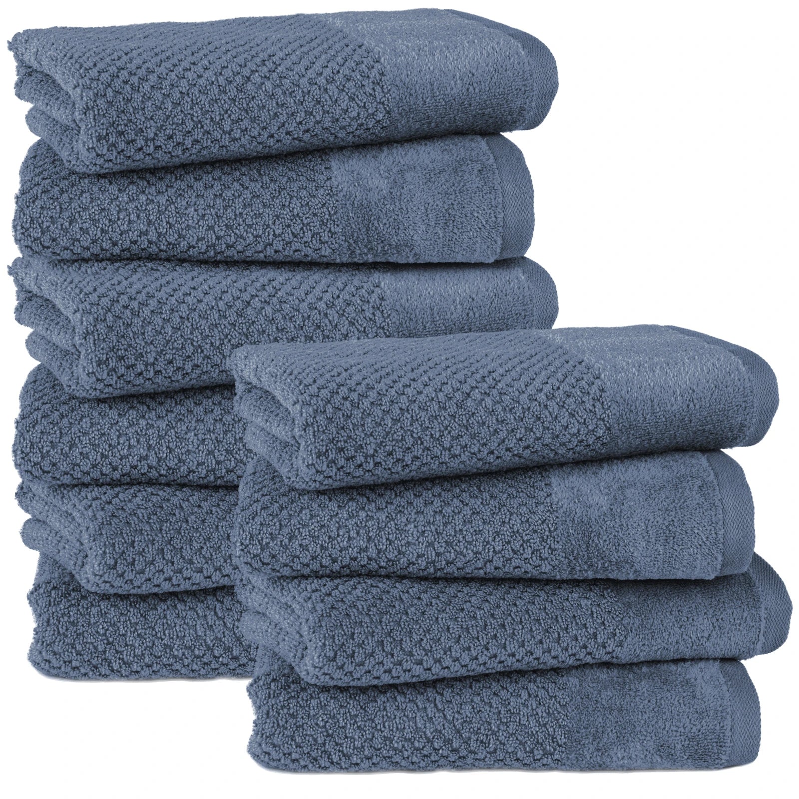 Handtücher "Popcorn" - Jeansblau / 10x 50x100cm Pure Label
