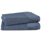 Duschtücher "Popcorn" - Jeansblau / 2x 70x140cm Pure Label