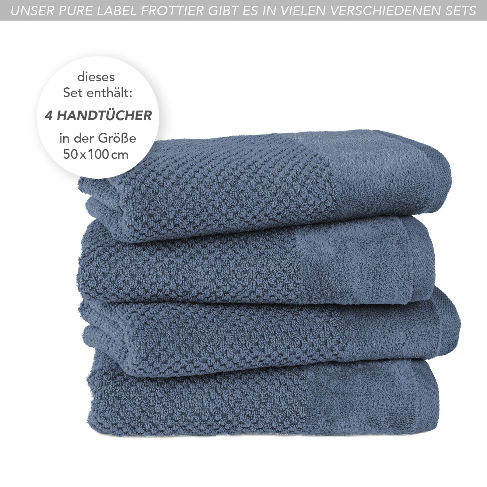 Handtücher "Popcorn" - Anthrazit / 2x 50x100cm Pure Label