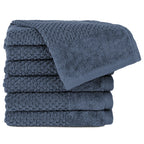 Gästehandtücher "Popcorn" - Jeansblau / 6x 30x50cm Pure Label
