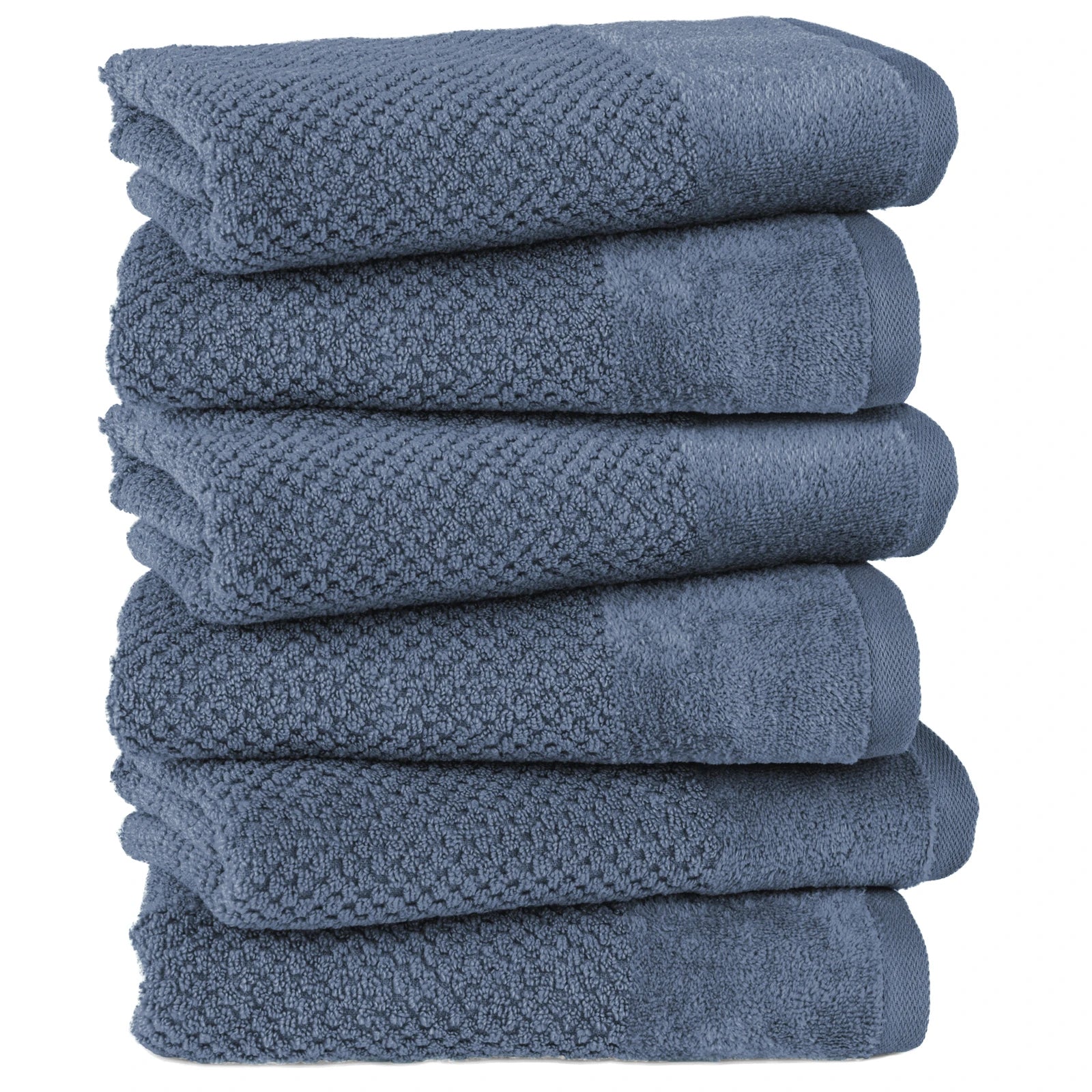 Handtücher "Popcorn" - Jeansblau / 6x 50x100cm Pure Label