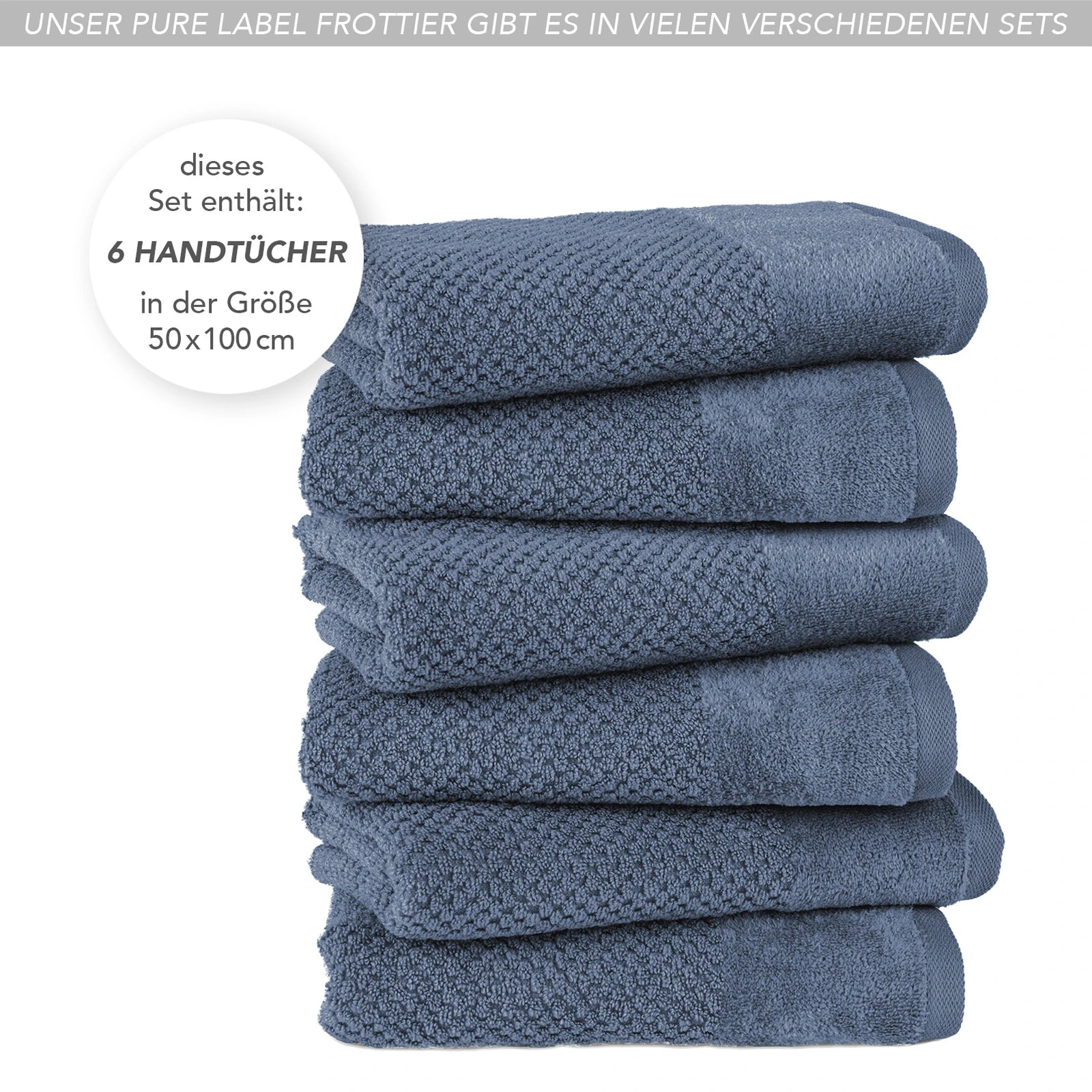 Handtücher "Popcorn" - Anthrazit / 2x 50x100cm Pure Label