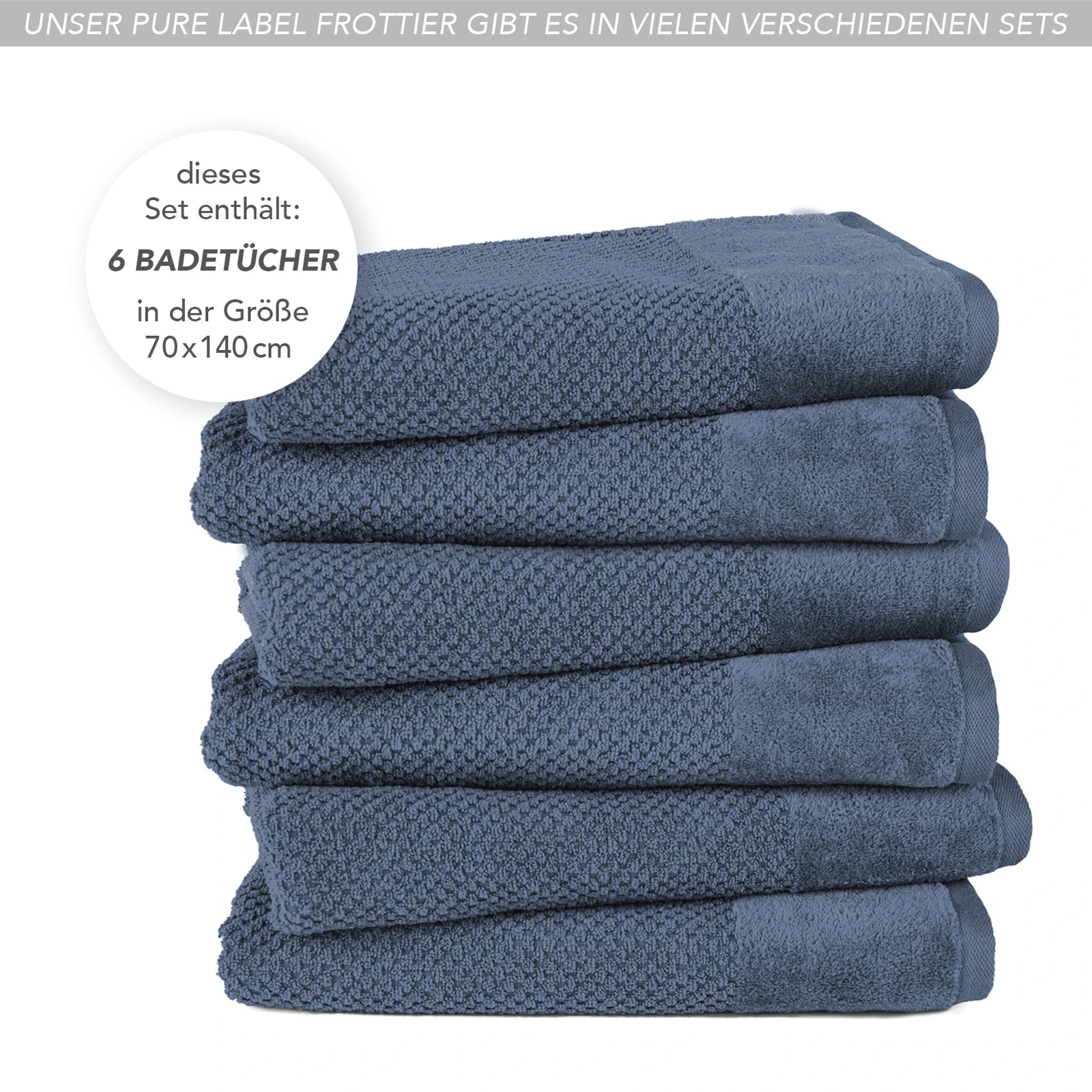 Duschtücher "Popcorn" - Anthrazit / 2x 70x140cm Pure Label