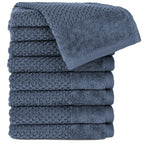 Gästehandtücher "Popcorn" - Jeansblau / 8x 30x50cm Pure Label