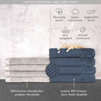 Handtuch Sets "Popcorn" - Anthrazit / 2x50x100 + 2x70x140 cm Pure Label