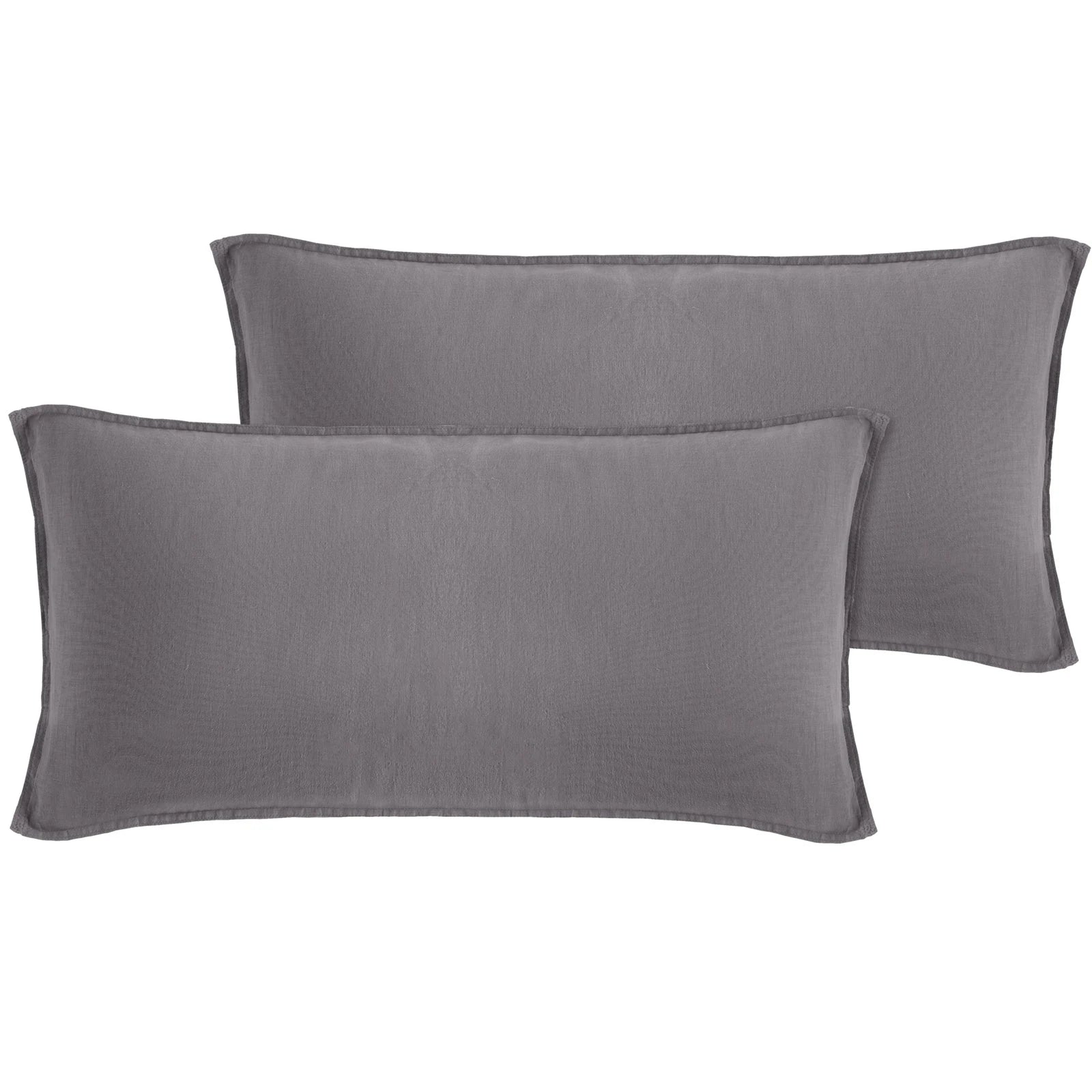 Kissenbezug Halbleinen - Grau / 2x40x80cm Pure Label
