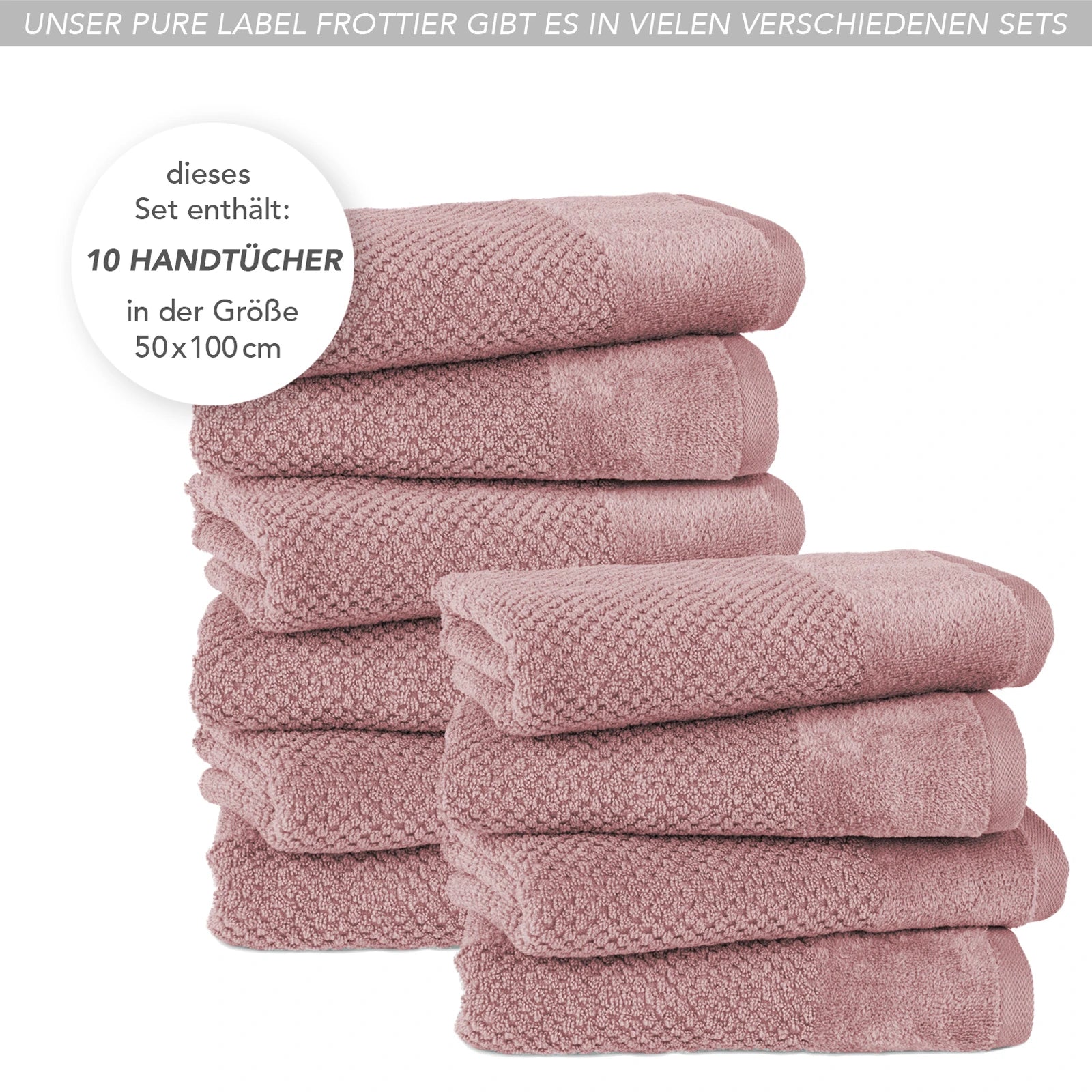 Handtücher "Popcorn" - Anthrazit / 2x 50x100cm Pure Label