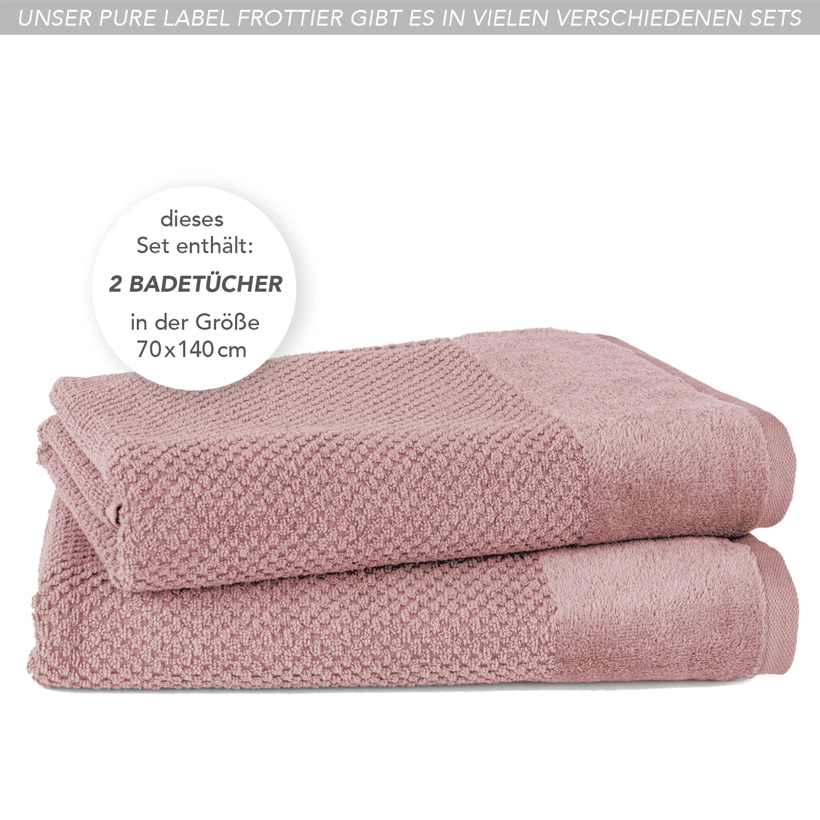 Duschtücher "Popcorn" - Anthrazit / 2x 70x140cm Pure Label