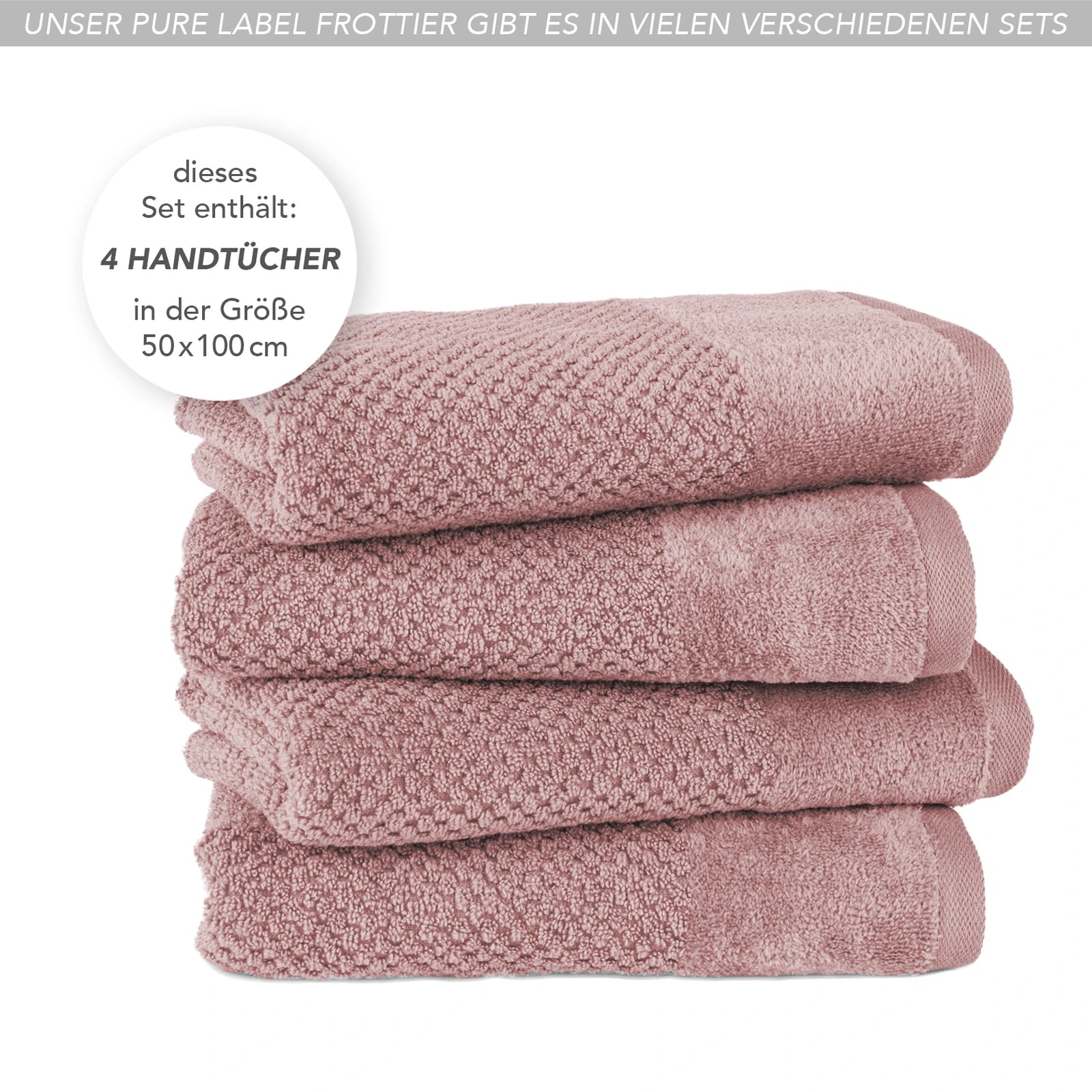 Handtücher "Popcorn" - Anthrazit / 2x 50x100cm Pure Label