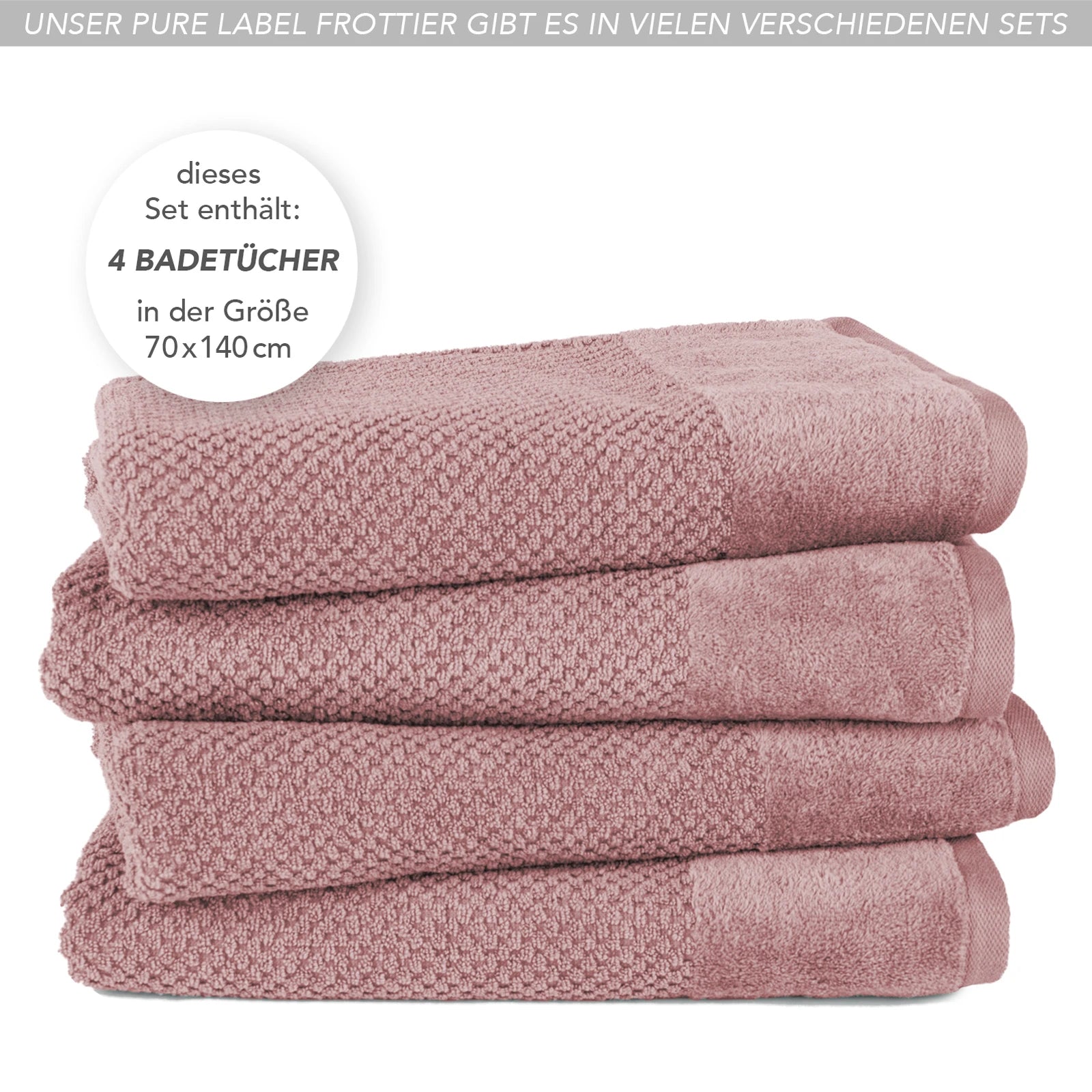 Duschtücher "Popcorn" - Anthrazit / 2x 70x140cm Pure Label