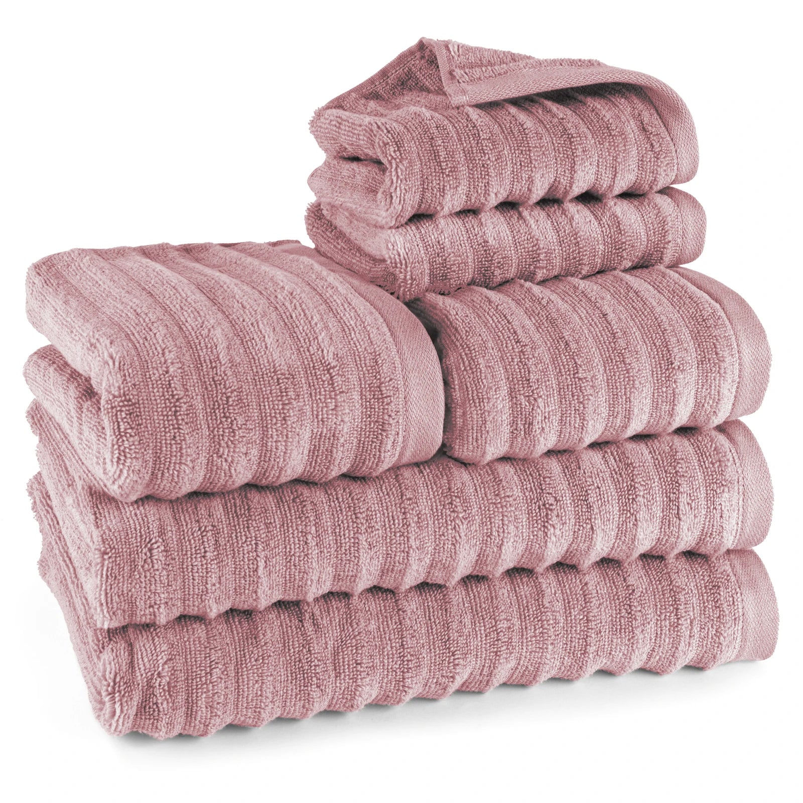 Handtuch Sets "Waves" - Mauve / 2x30x50 + 2x50x100 + 2x70x140 cm Pure Label