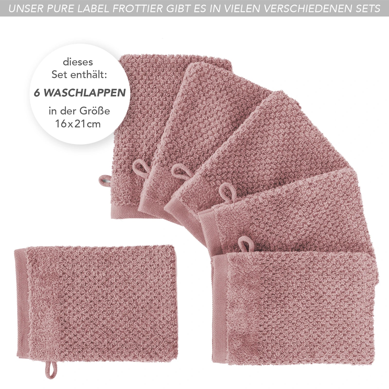 Waschlappen "Popcorn" - Anthrazit / 4x 16x21cm Pure Label