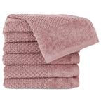 Gästehandtücher "Popcorn" - Mauve / 6x 30x50cm Pure Label