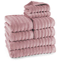 Handtuch Sets "Waves" - Mauve / 2x30x50 + 4x50x100 + 2x70x140 cm Pure Label