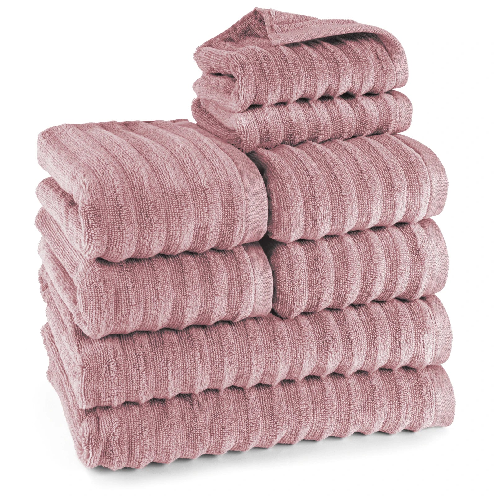 Handtuch Sets "Waves" - Mauve / 2x30x50 + 4x50x100 + 2x70x140 cm Pure Label