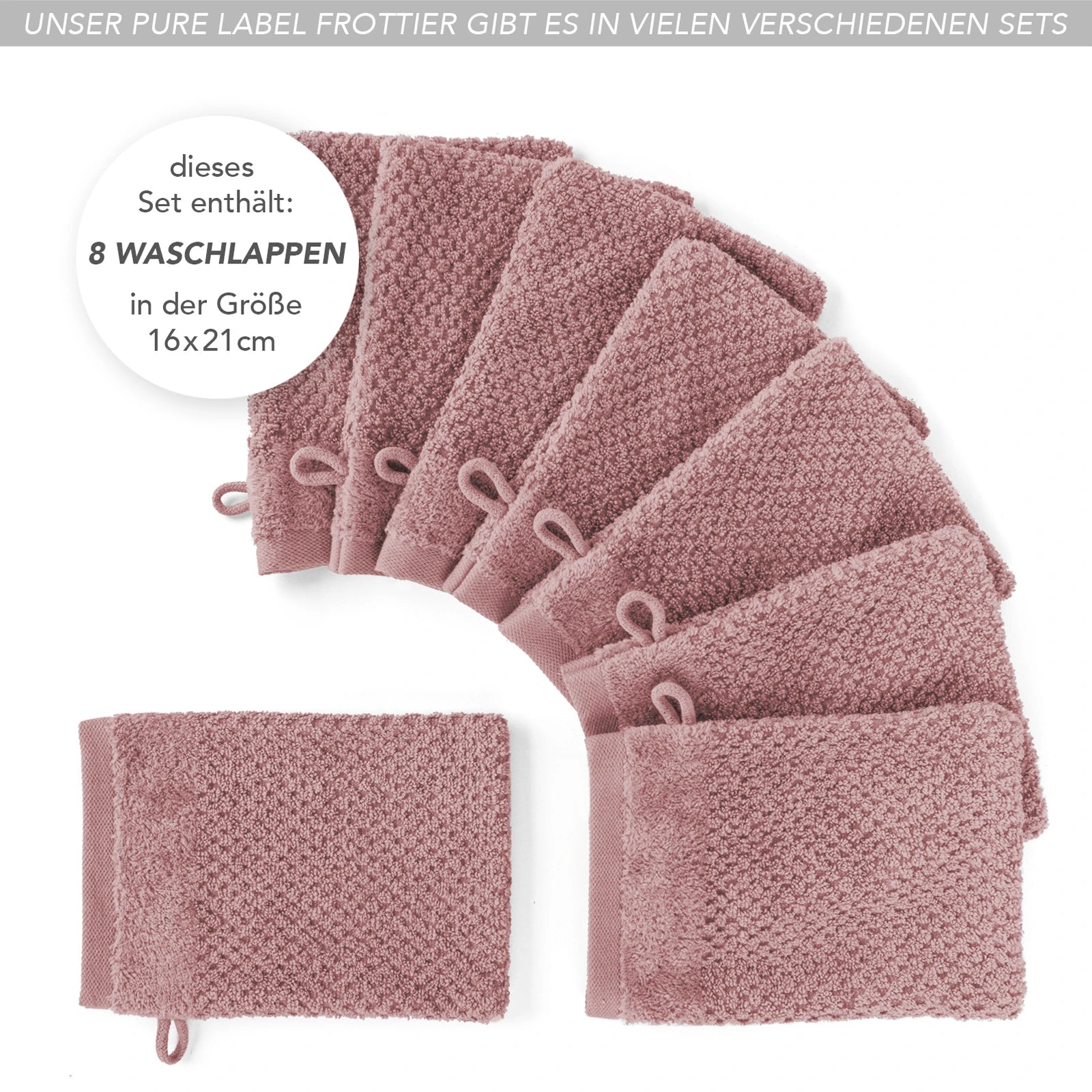 Waschlappen "Popcorn" - Anthrazit / 4x 16x21cm Pure Label