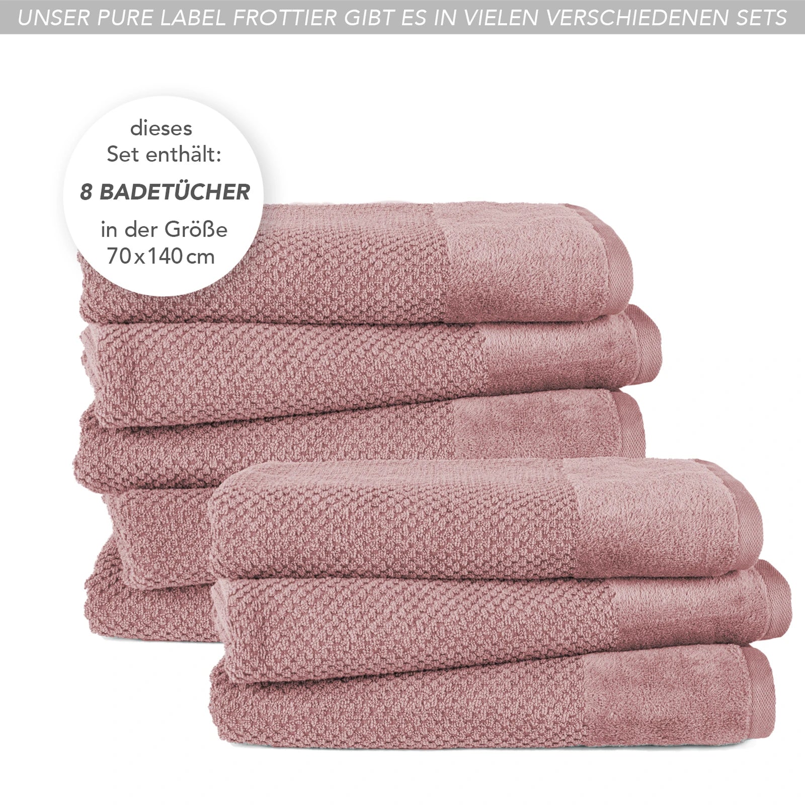 Duschtücher "Popcorn" - Anthrazit / 2x 70x140cm Pure Label
