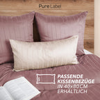 Bettwäsche Mako Satin mit Streifen - Mauve - 155x220 + 80x80cm