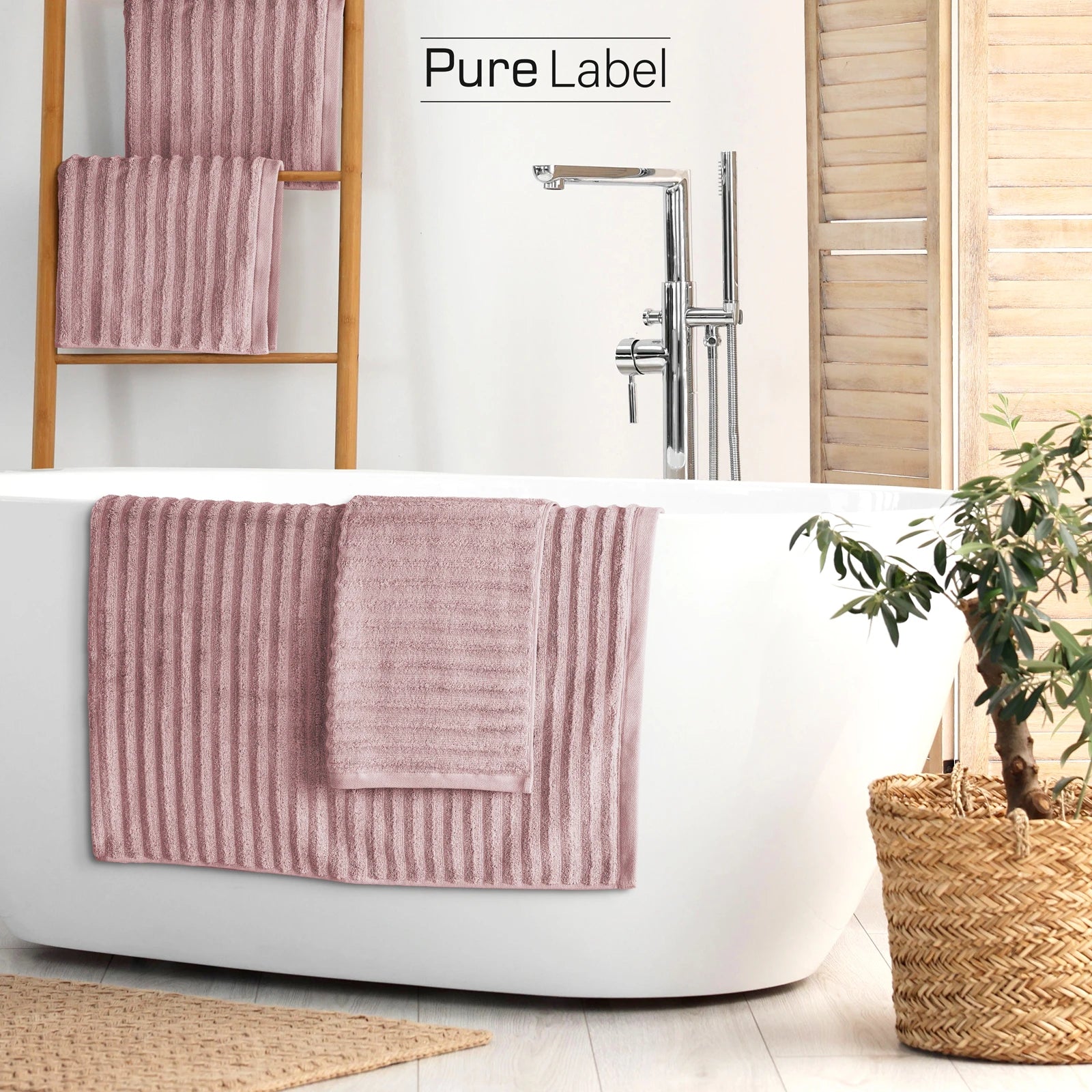 Duschtuch "Waves" - Anthrazit / 2x 70x140cm Pure Label