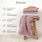 Handtuch Sets "Waves" - Anthrazit / 4x30x50 + 4x50x100 + 2x70x140 cm Pure Label