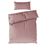 Bettwäsche Mako Satin mit Streifen - Mauve - 135x200 + 40x80cm