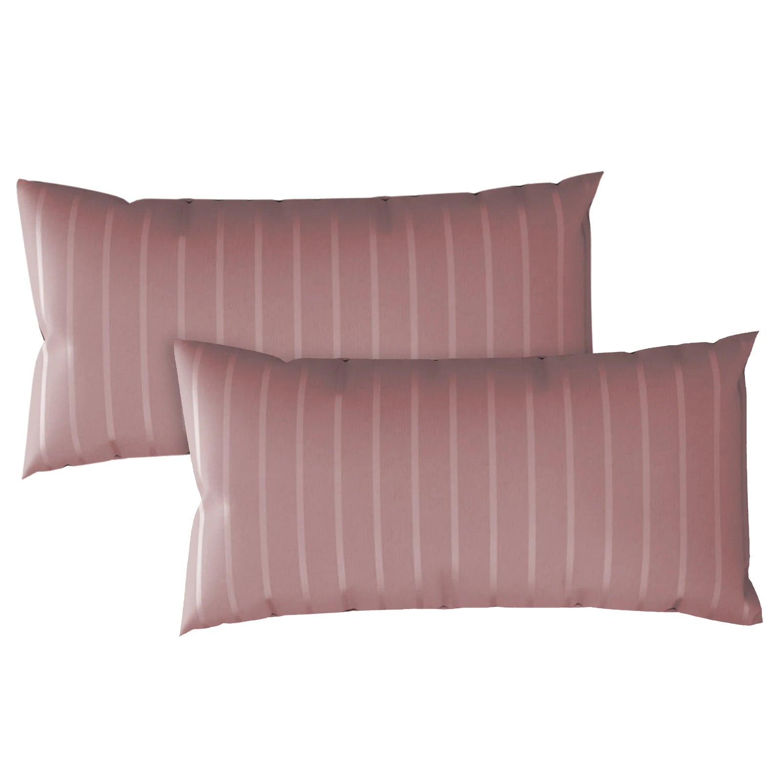 Kissenbezug Mako Satin mit Streifen - Mauve - 2x40x80