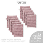 Waschlappen "Waves" - Anthrazit / 4x 16x21cm Pure Label