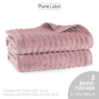 Duschtuch "Waves" - Anthrazit / 2x 70x140cm Pure Label