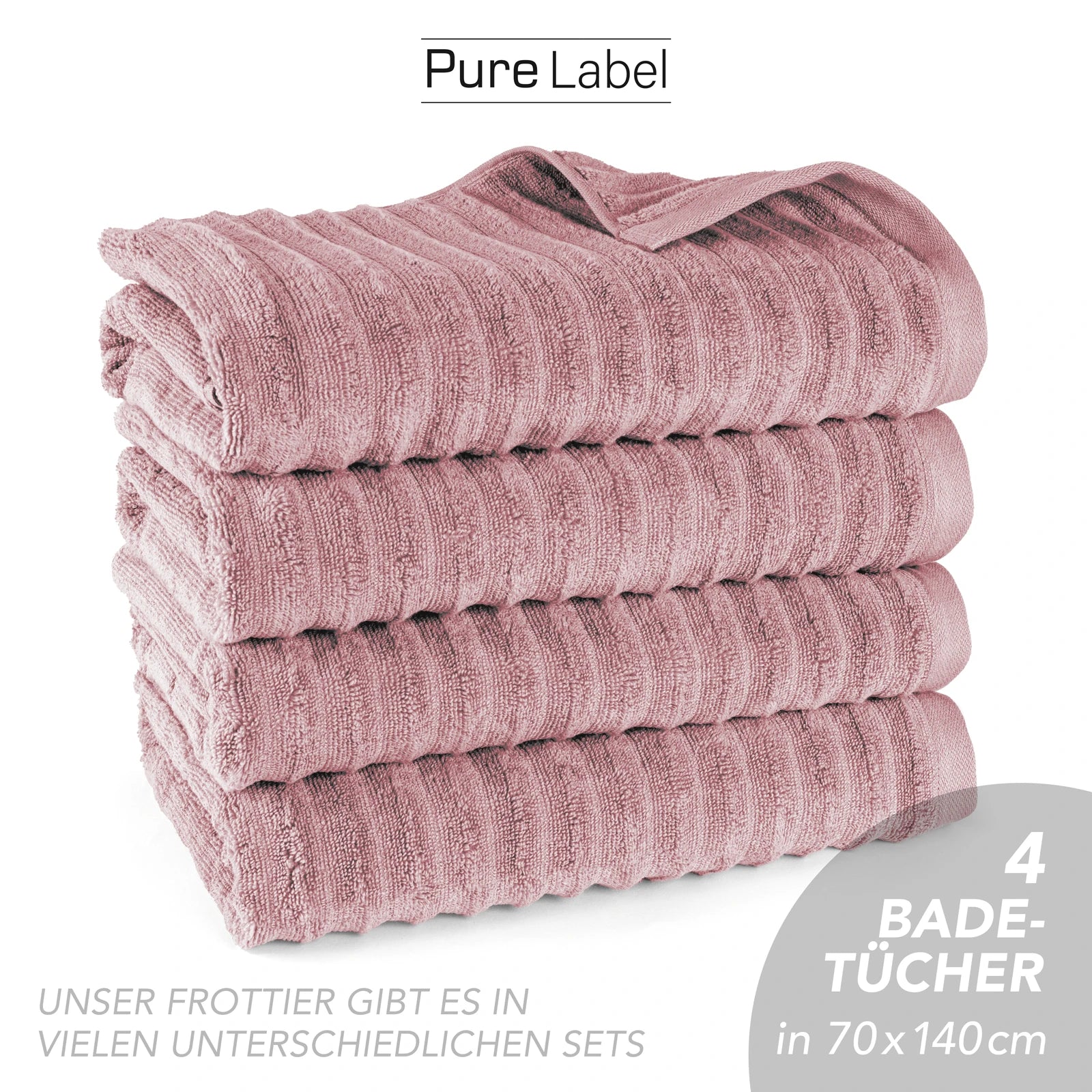 Duschtuch "Waves" - Anthrazit / 2x 70x140cm Pure Label