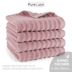Handtuch "Waves" - Anthrazit / 4x 50x100cm Pure Label