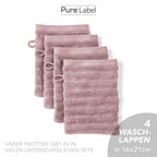 Waschlappen "Waves" - Anthrazit / 4x 16x21cm Pure Label