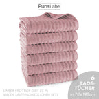 Duschtuch "Waves" - Anthrazit / 2x 70x140cm Pure Label
