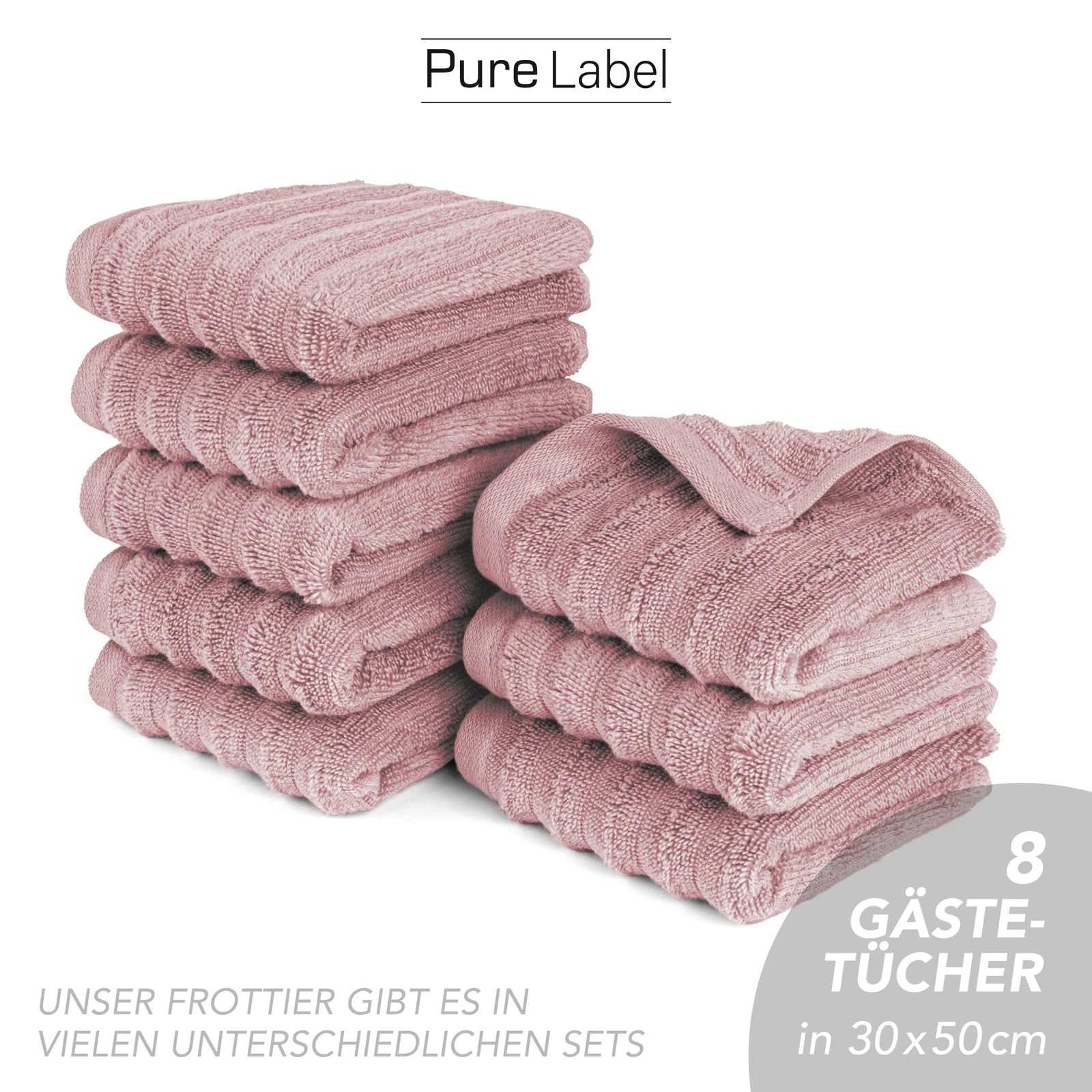Gästehandtuch "Waves" - Anthrazit / 10x 30x50cm Pure Label