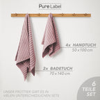Handtuch Sets "Waves" - Anthrazit / 4x30x50 + 4x50x100 + 2x70x140 cm Pure Label
