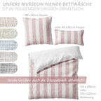 Musselin Bettwäsche  - Mauve - Gestreift  2x155x220 40x80 cm