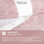 Musselin Bettwäsche  - Mauve - Gestreift  2x155x220 40x80 cm