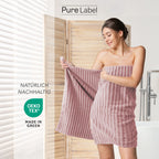 Handtuch Sets "Waves" - Anthrazit / 4x30x50 + 4x50x100 + 2x70x140 cm Pure Label