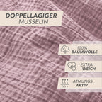 Musselin Kopfkissenbezug - Mauve - 40x80 cm